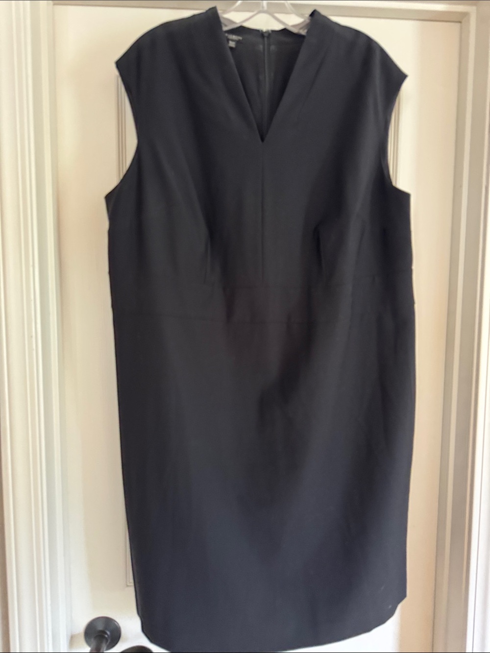 Talbot Classic Sleeveless Black Wool Sheath Dress